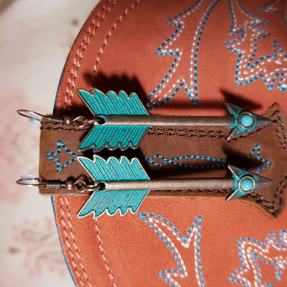 (B) Arrow Earrings Southwestern Western Native American Flechas Boho Cowgirl - Picture 14 of 14
